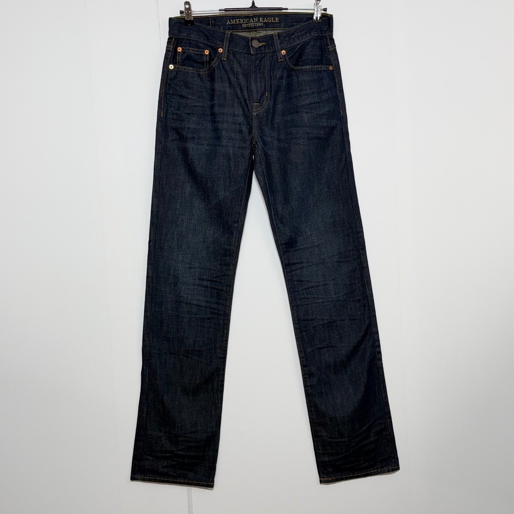 American Eagle Jeans Mens Measures 30X35 Tag 30x36 Blue Original Boot Dark Wash